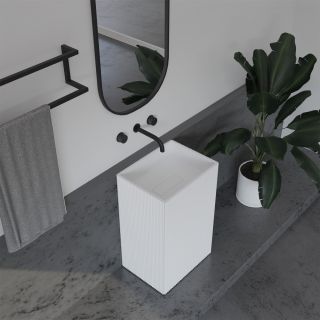 Напольная раковина ABBER Stein AS2503-H 50см белый матовый